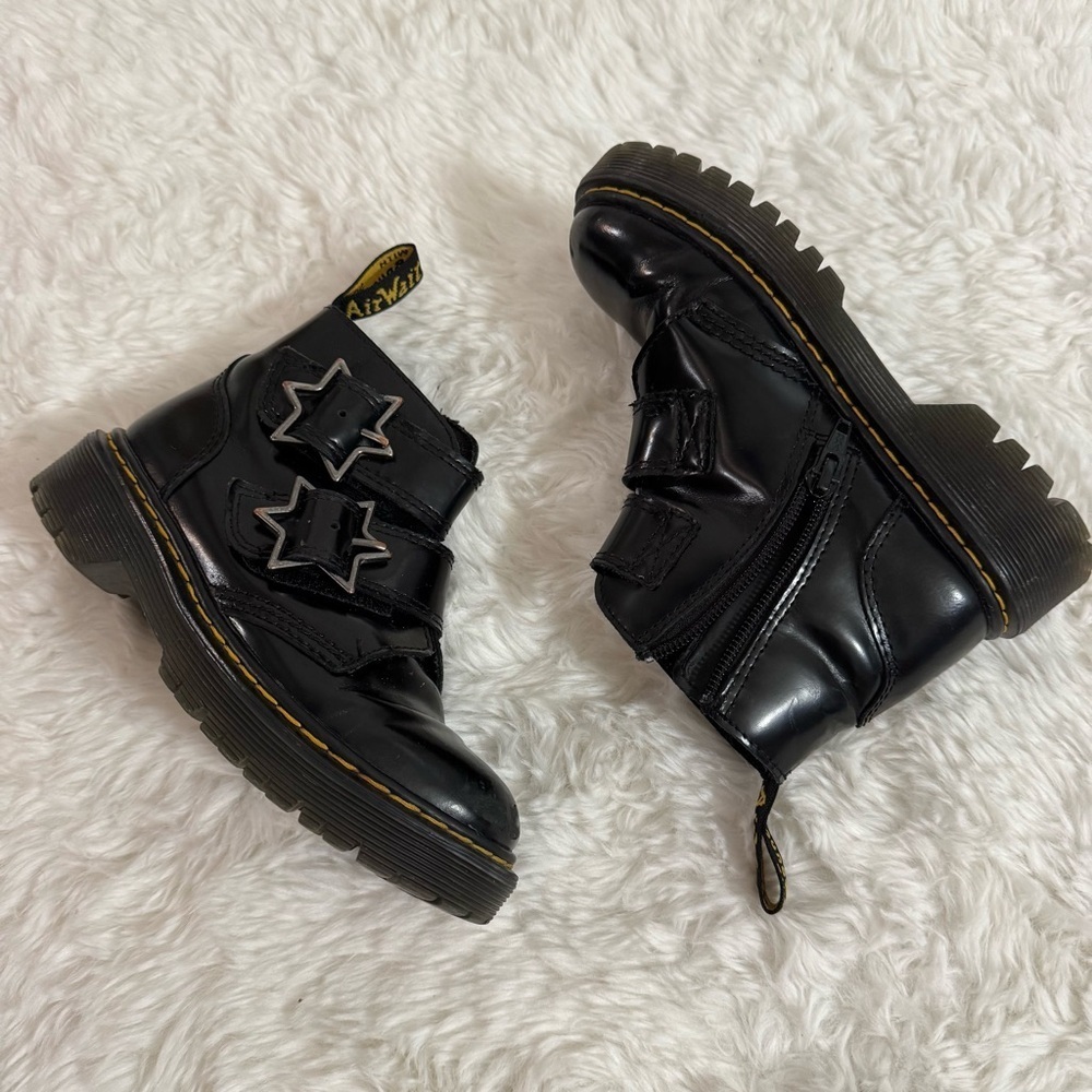 Dr. Martens Black Devon Bex Leather Ankle Boots Size 13